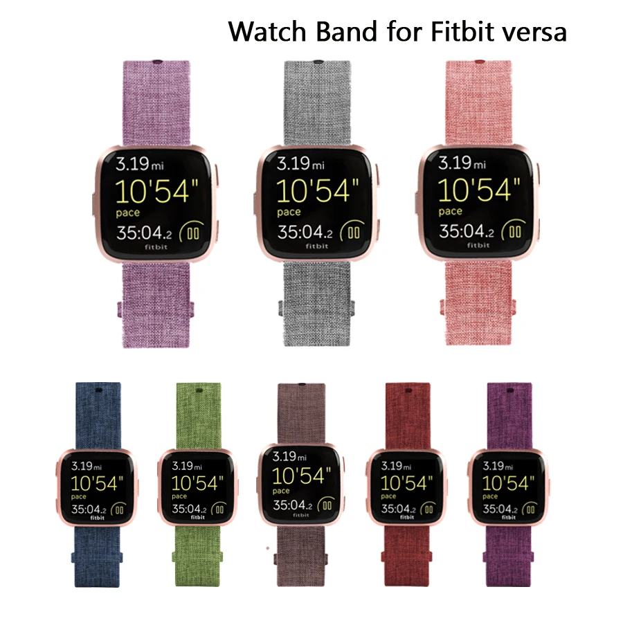 

Watch Bands for Fitbit Versa Bands Canvas Replacement Sport Strap With Metal Buckle for Fitbit Versa Lite Bands for Women