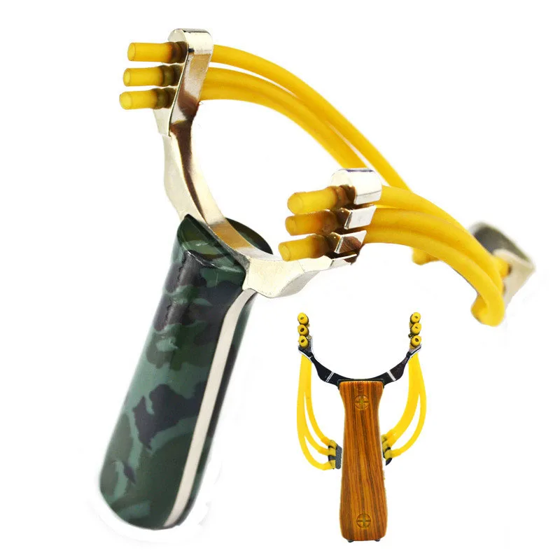 Powerful Sling Shot Aluminium Alloy and wood Slingshot Camouflage Bow