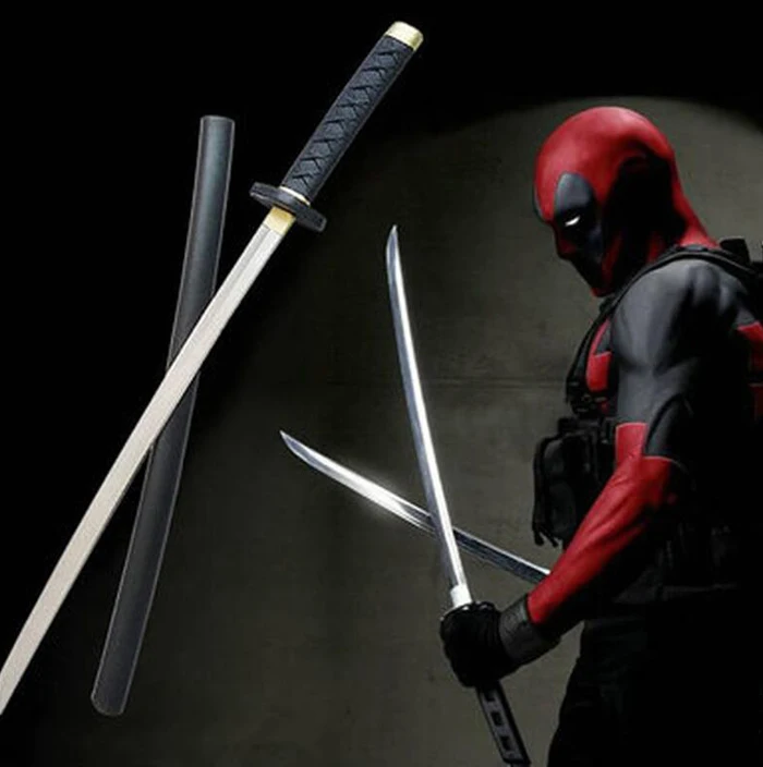 

61cm 76cm Deadpool Sword Cosplay Figure Model Equipment PU Swords Weapons Party Home Decoration