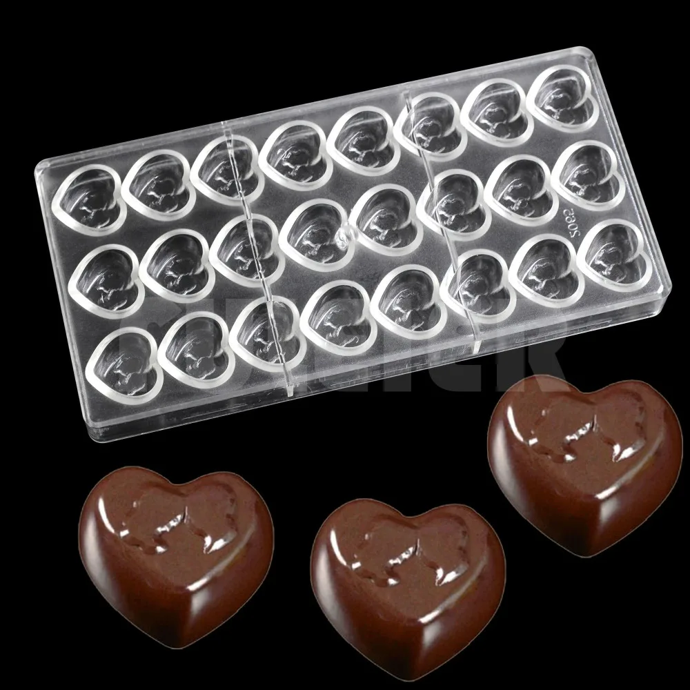bakeware tools heart shape chocolate Polycarbonate mould ,Valentine 's