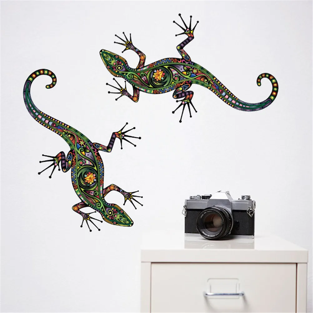 

Abstract Design Ethnic Pattern Wall Decal Colorful Flower Pattern Gecko Wall Stickers For Kids Rooms Decoration 50*70cm