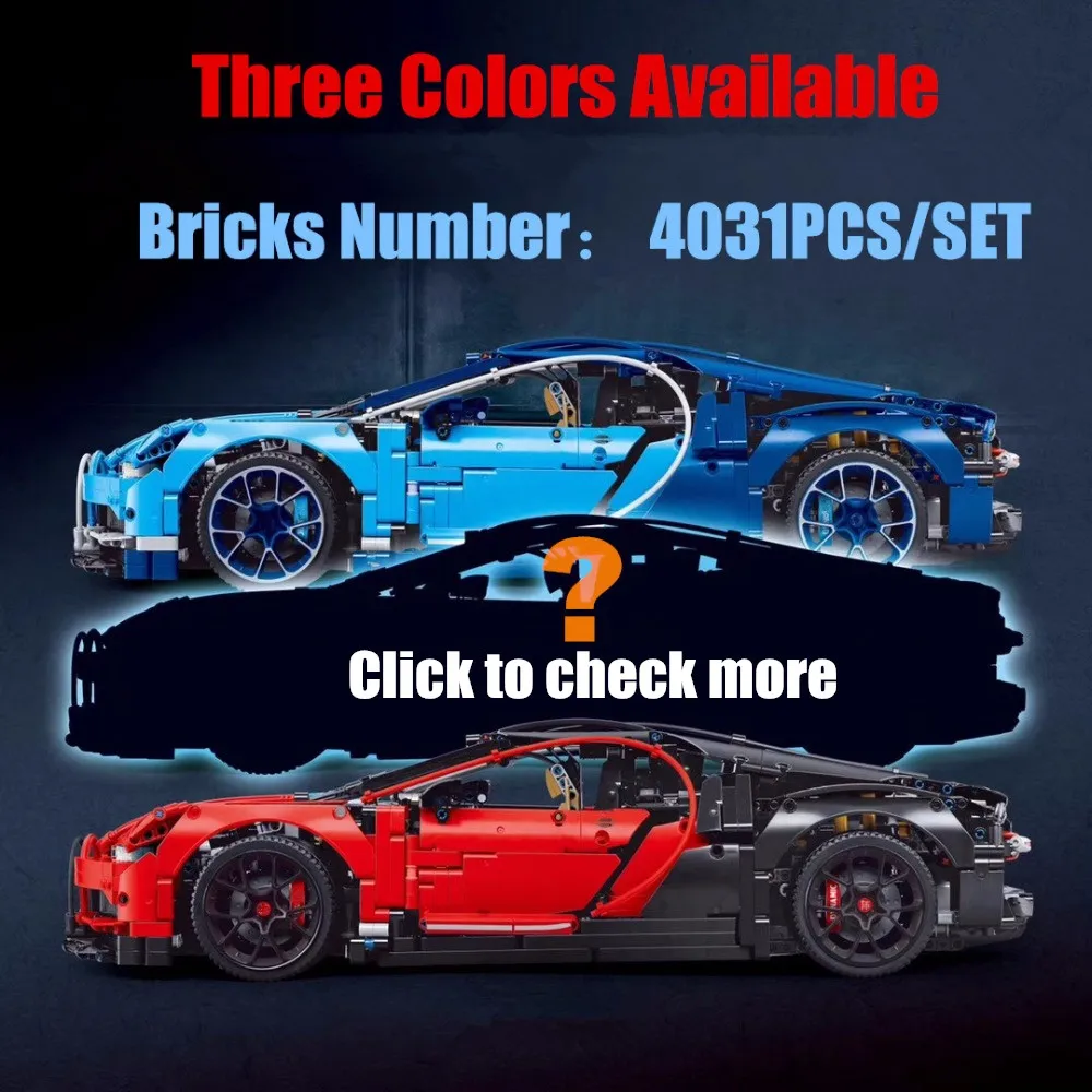 

New 4031Pcs Technic Car series fit legoings Technic Racing car Chiron Building Blocks Bricks diy Toy gift kid