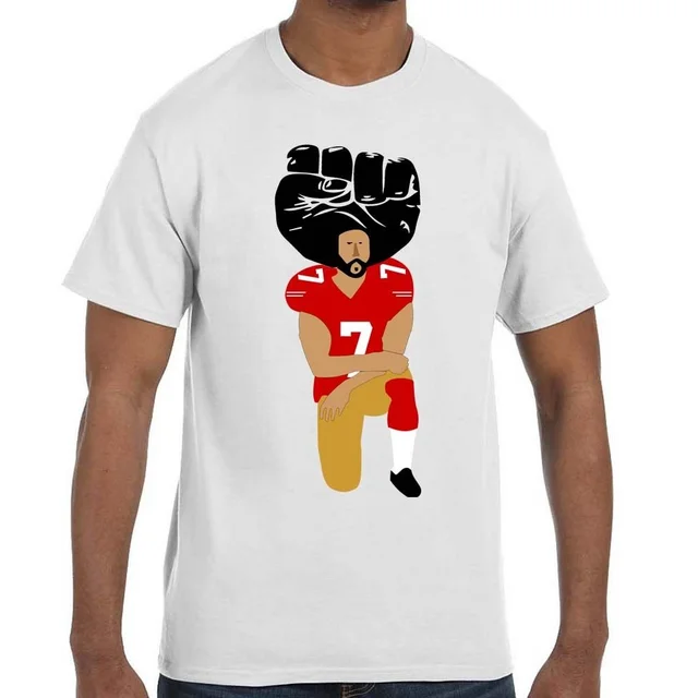 United We Stand Colin Kaepernick Kneeling in Silent Protest T Shirts Men's Tees big size S XXXL 