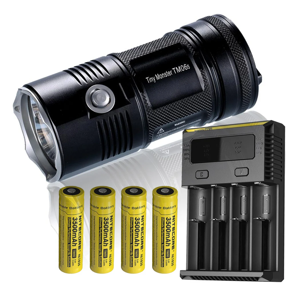 NITECORE TM06S Searchlight Flashlight 4* CREE XM-L2 U3 LEDs max 4000 lumen beam distance 359 meter handheld torch rescue light