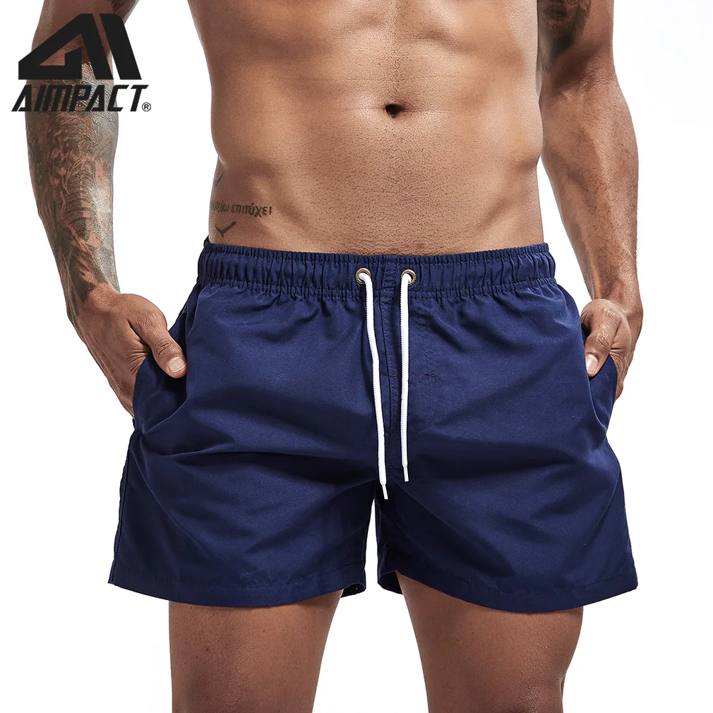Aimpact быстросохнущие пляжные шорты для мужчин, летние пляжные шорты для серфинга, мужские шорты для пробежек, пробежек, тренировок, AM2166