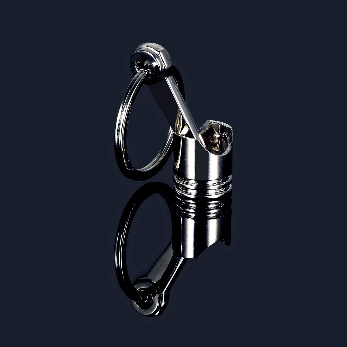 

Car Metal Piston Key Chain Auto Accessories Waist Hanging Keychain Silver Metal Link Rings Keyholder Man's Gift