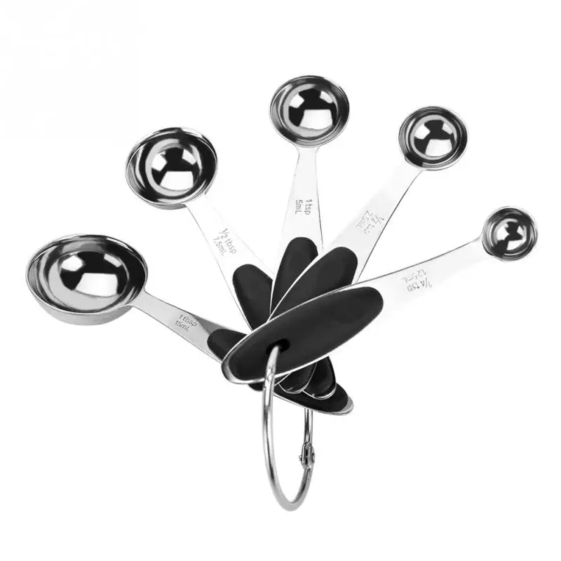 

10Pcs/Set Measuring Spoons Set Stainless Steel Baking Spoon for Dry Ingredients -Detachable Ring Holder