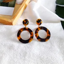 Темперамент Преувеличенные модные персональные пластины круглые серьги-гвоздики Модные женские серьги ацетатные пластины серьги