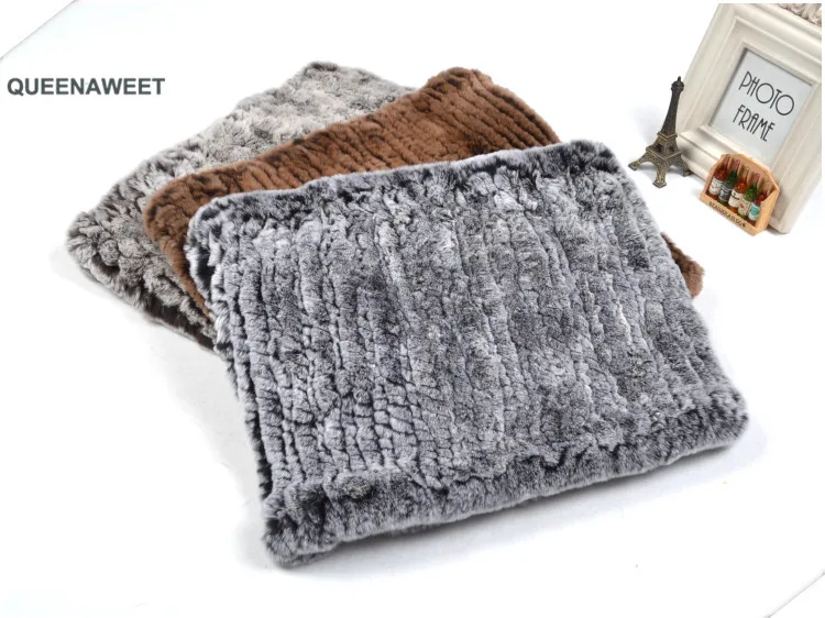 016 Women Real Rex Rabbit Fur Scarf Real Rex Rabbit Fur Headband Russia Winter Rex Rabbit Fur Ring Scarves