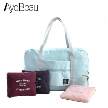 

Big For Overnight Voyage Weekend Duffel Hand Luggage Duffle Nylon Foldable Women Travel Bag Female Large Capacity Cabin Handbag
