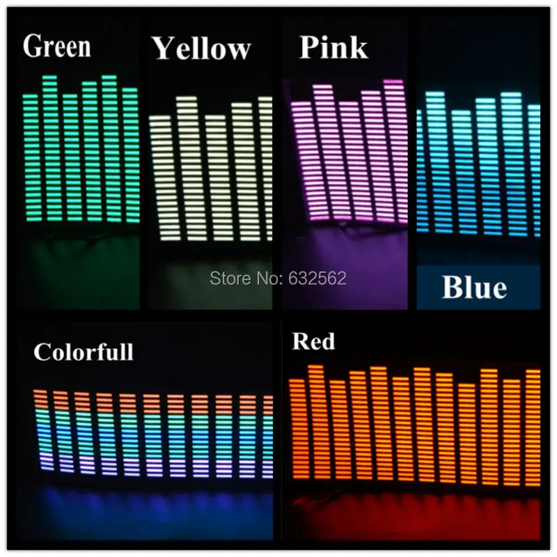114*30 см 5 цветов Музыка Ритм эквалайзер автомобиля стикер Музыка Эквалайзер на лобовое стекло автомобиля светодиодный Звук музыка Активированный EL лист клей стикер s