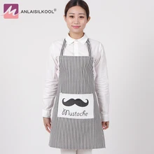 Fashion Linen Stripe Apron with Pockets Cafe Waiter Kitchen Cook Household Cleaning Tools Kitchen Apron 2017 Free Shipping