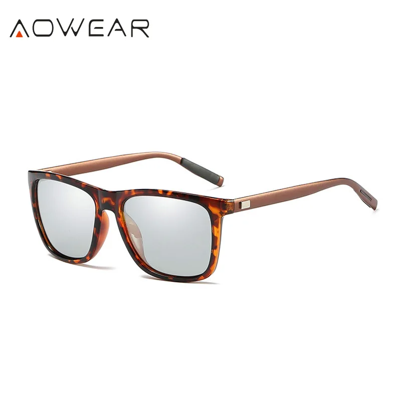 AOWEAR квадратные очки Хамелеона женские поляризационные фотохромные