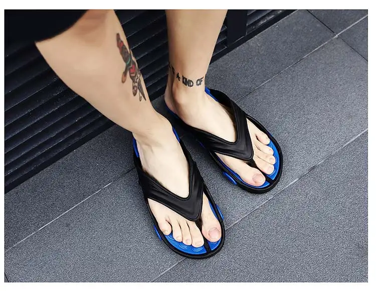 Summer Men Flip Flops Male Mixed Color Slippers Men Casual PVC EVA Shoes Summer Fashion Flats Comfortable Sandals Size 40~45