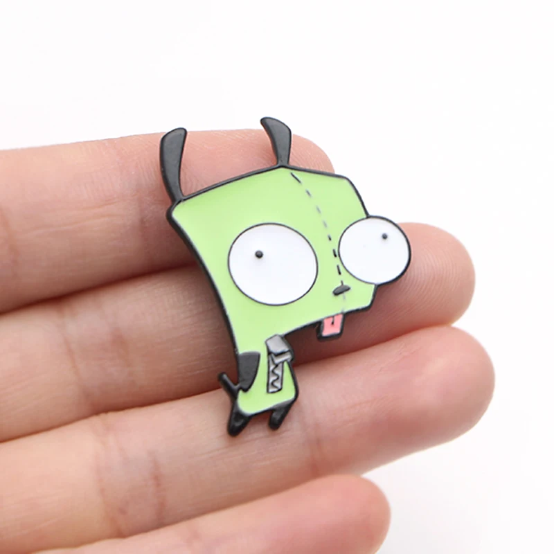 Dongmanli drôle INVADER ZIM métal Alien émail broches et broches pour enfants