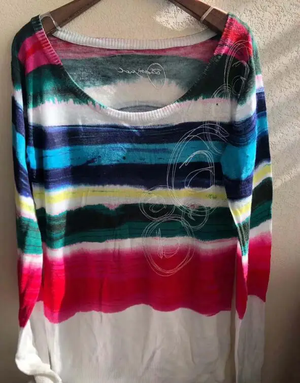 

2+piece have discount desiguers Spanish print knitwear with round neck pullover and autumn bottom