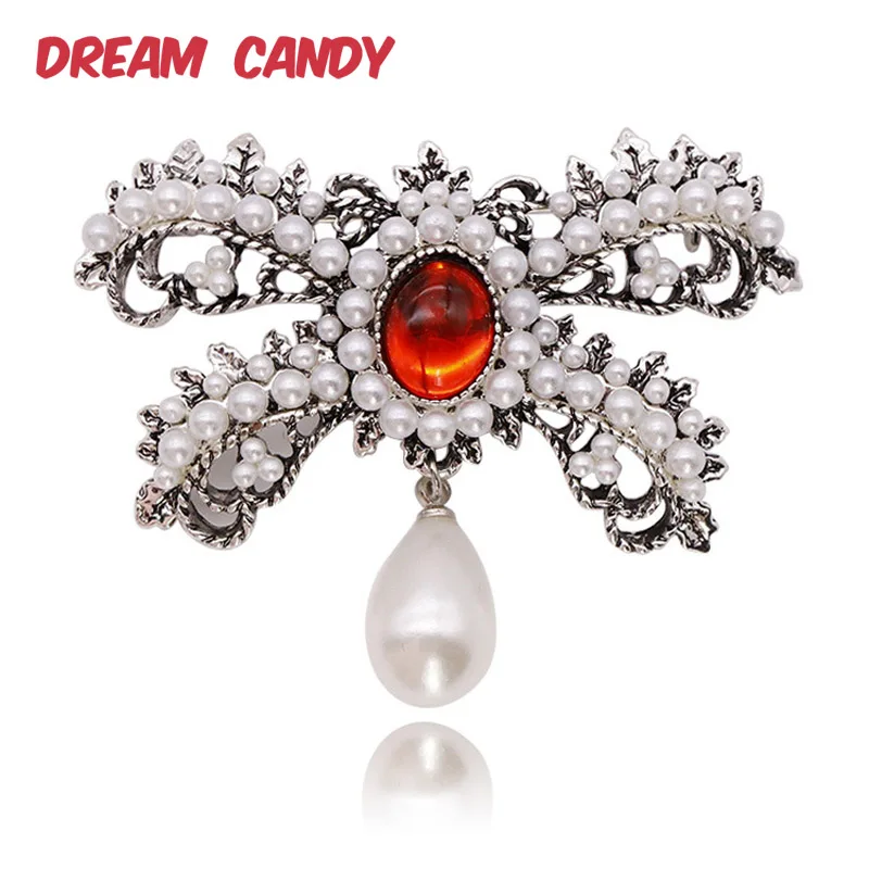 Винтажная брошь Dream Candy с жемчугом бант для женщин креативная корсажная из смолы