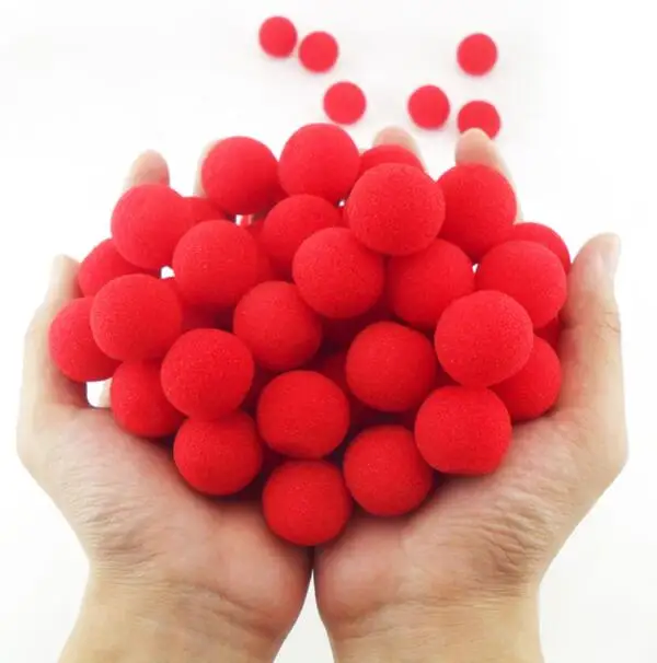 

10pcs/lot 4.5cm Red Finger Sponge Ball Magic Tricks Toy Classical Magician Illusion Comedy Close-up Stage Card Magic Accessories