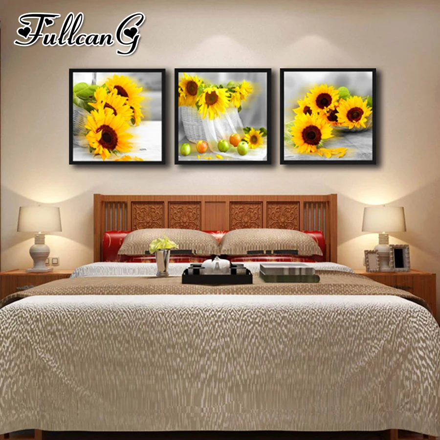 Diy Diamond Embroidery Little Girl kiss sunflower Diamond Mosaic Full Round Square 5D Diamond Painting Cross Stitch Decoration Gift