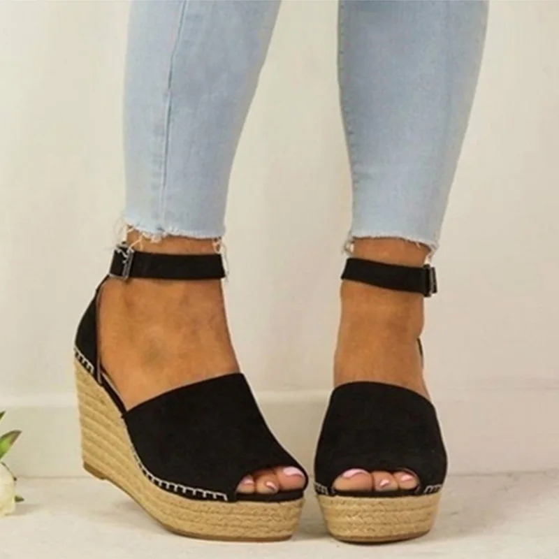 Women Sandals 2019 Fashion Summer Shoes With Wedges Heels Sandalias Mujer Soft Bottom Chunky Heels Women Platform Sandals 43
