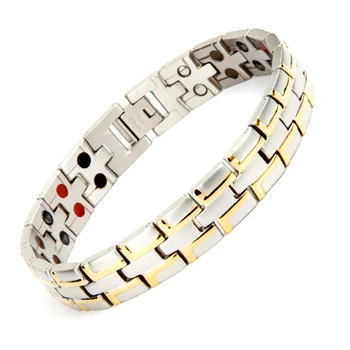 

316L Stainless Steel silver color Health charm bangles Germanium Bio Magnetic Adjust blood pressure relieve stress man Bracelet