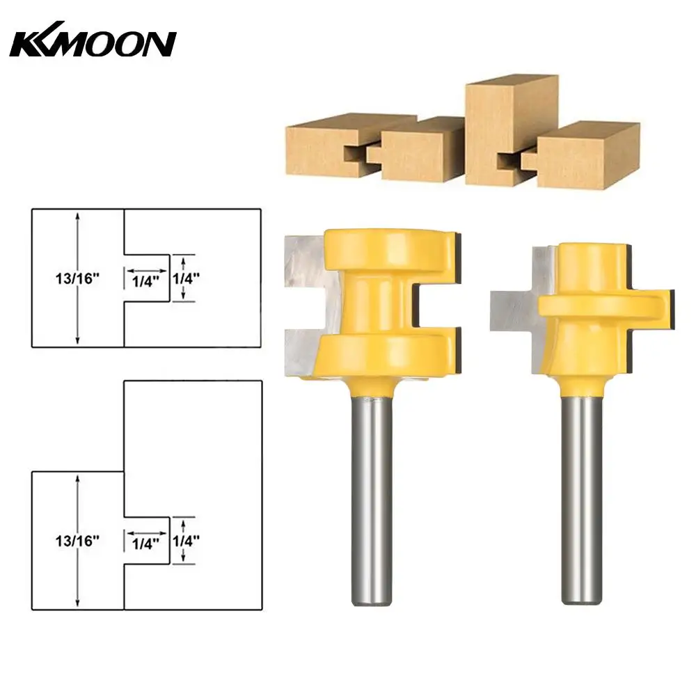2 шт. Комплект фрез для протачивания пазов 3/4 Stock 1/4 &quotдля конических 3 зубца T-shape