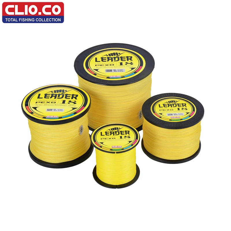 Бренд CLIO. CO 100 м 300 500 1000 супер прочная японская мультифиламентная желтая ПЭ