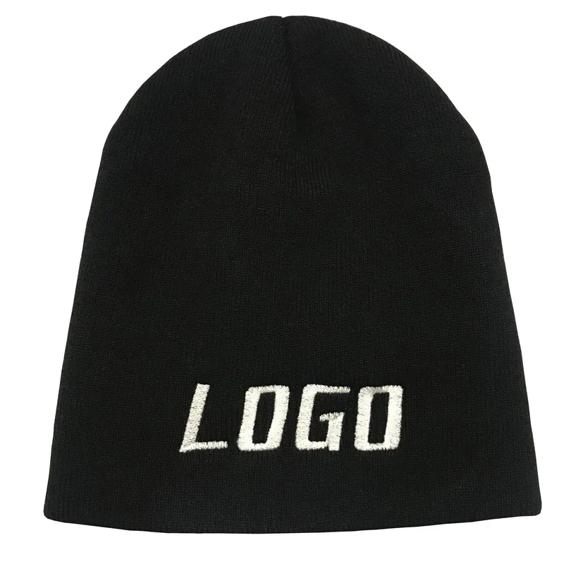 10 шт. Лыжная Шапка бини с вышивкой LogoWinter Beanie Мужская шапка Skullies с буквенным принтом на заказ Мужская зимняя одноцветная шапка