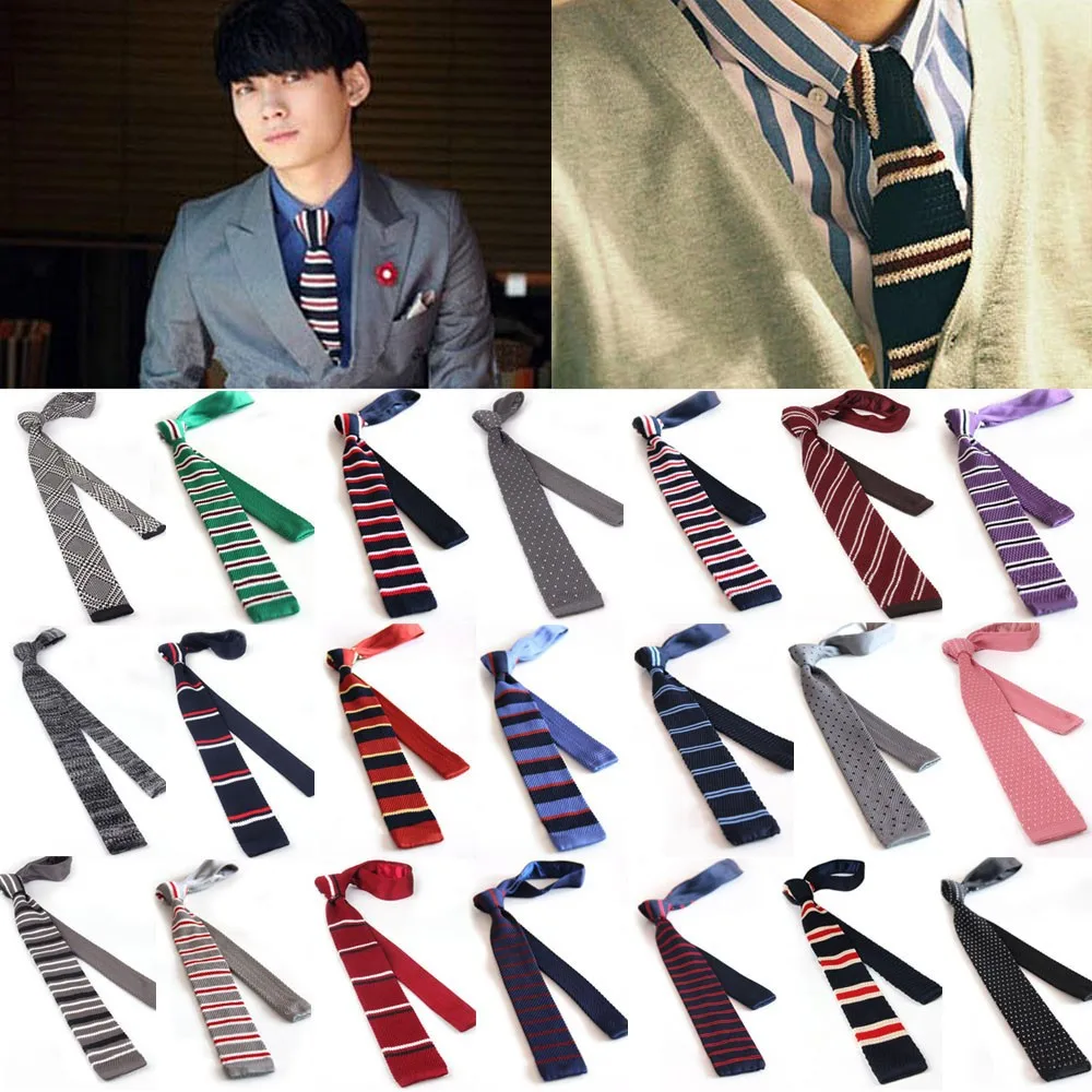 Распродажа Модные мужские брендовые тонкие дизайнерские трикотажные шеи галстук Узкий Тонкий Мужские галстуки