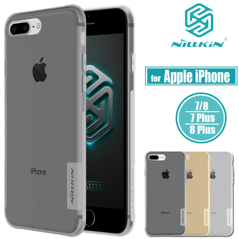 

for iPhone 8 7 Plus Case Cover Nillkin Soft TPU Silicone Clear Transparent Slim Phone Bag Back Cases for iPhone 8 7 Nilkin Capa