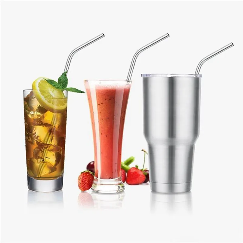 

25pcs/lot 20oz/30oz 8 inch Length Stainless Steel Metal Drinking Reusable Straws Stag Party Cocktail Party