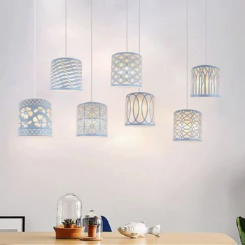 

2019 White Nordic Metal Floral iron Ceiling Pendant Light lampshade Home lighting supplies Dining room Lampshade Decoration