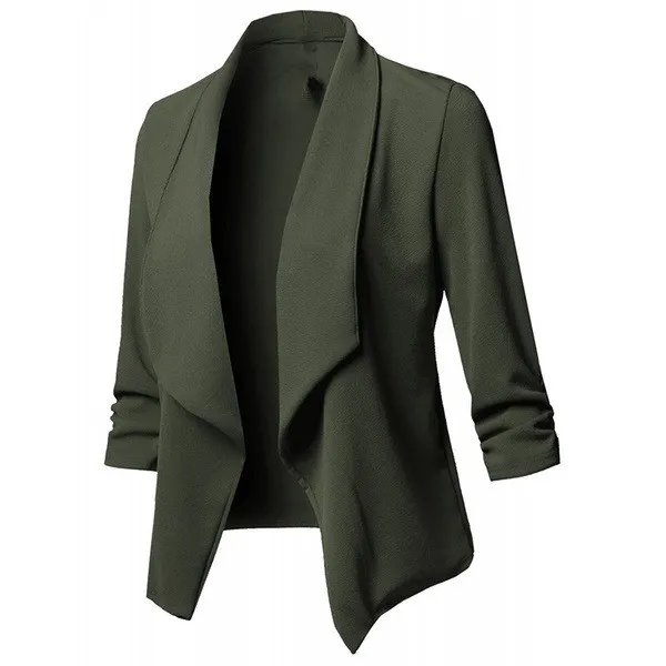 

Jaqueta Feminina Casaco Feminino Jacket Women's Free Shipping 2019 Autumn New 10 Color Eight Yards Long Sleeves Fold Solid Suit