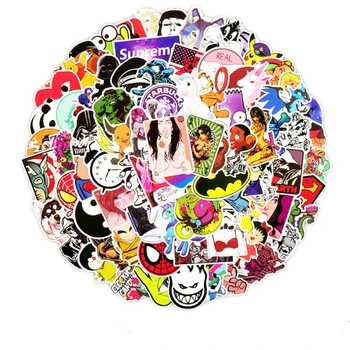 

Volkrays 100pcs/pack Not Repeat Graffiti Car Stickers Fashion Creative Art Label Waterproof Decal for Mirror Trunk Glass Phone