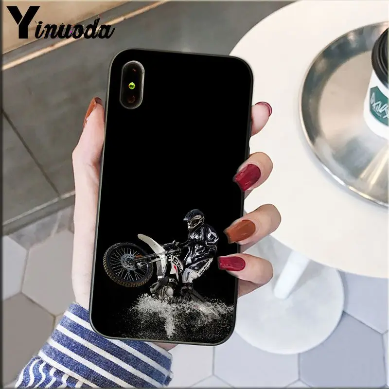 Yinuoda Moto Cross Мотоцикл Спорт новинка Fundas чехол для телефона iPhone X XS MAX 6 6S 7 7plus 8 8Plus 5 5S