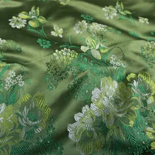 75 см x 100 см металлическая жаккардовая парча ткань, Зеленый цветочный узор 3D жаккардовая пряжа, окрашенная ткань для женщин юбка пальто платье
