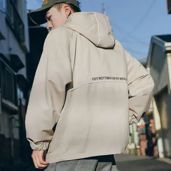 

Overalls jacket retro hip-hop baseball suit Korean version spring and autumn lovers coat male student Harajuku bf style