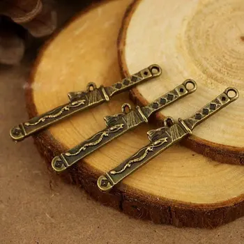 

Free shipping!!!bronze Tone Samurai Sword Charm Pendants 42x6mm fit necklace