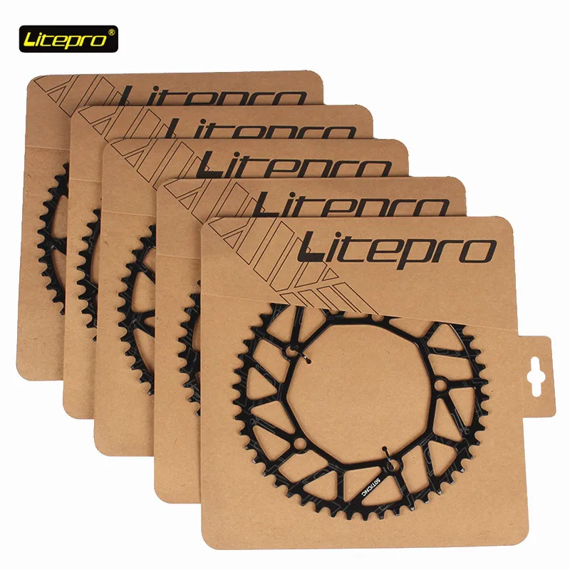 Comprar Litepro 130 BCD 9 10 11 velocidad hueca CNC Aleación de un solo disco Chainwheel camino plegable bicicleta cadena rueda 50 52 54 56 58T cadena