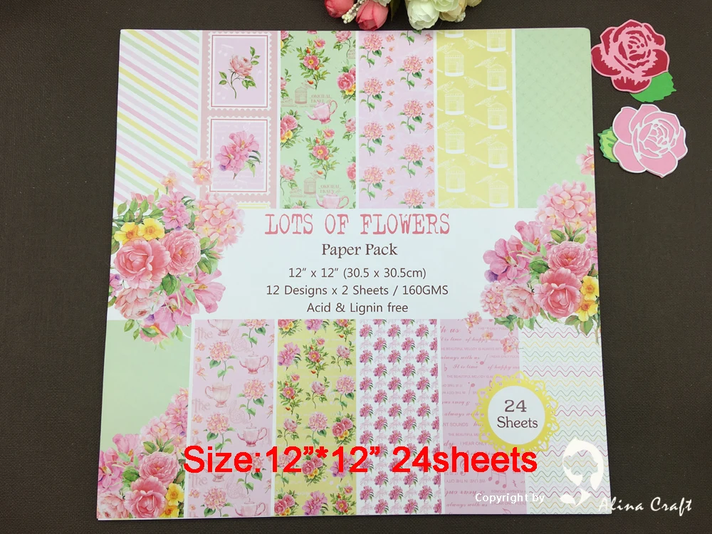 

24 sheets 12"X12" patterned paper Scrapbooking paper pack handmade craft paper craft Background pad