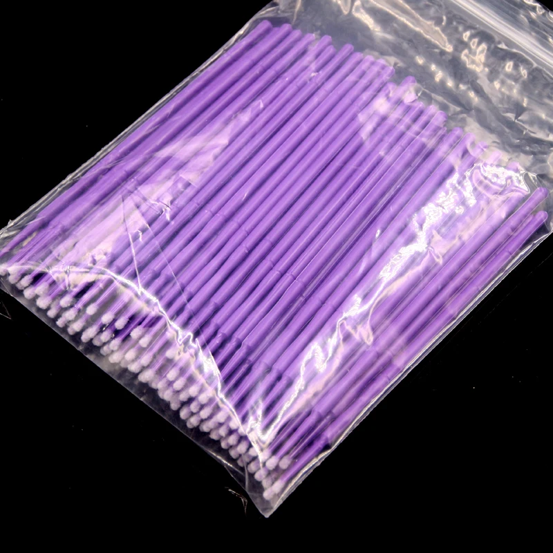 100 шт. фиолетовый microblading Micro Расчёски для волос тампон безворсовой татуировки перманентный Поставки аксессуары