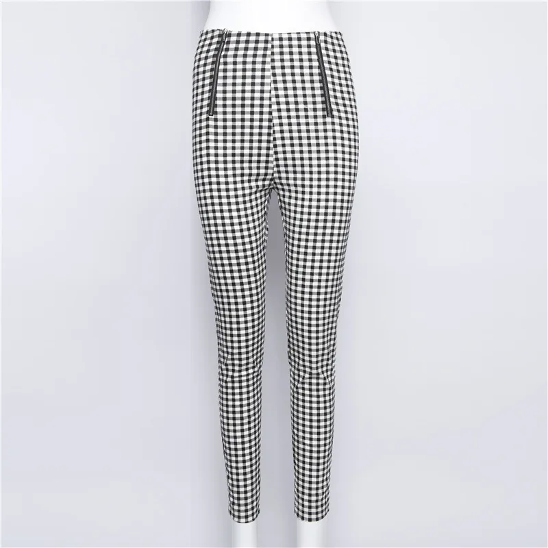 black and white check pants for ladies