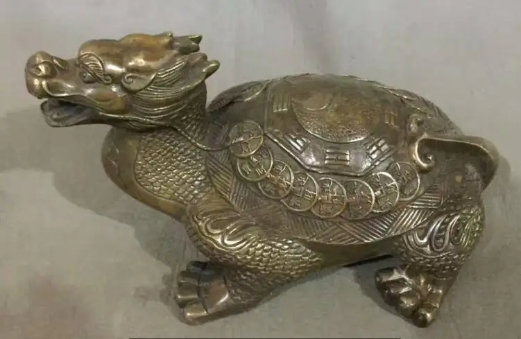  Home decor + collection Bronze Dragon turtle shaped statue