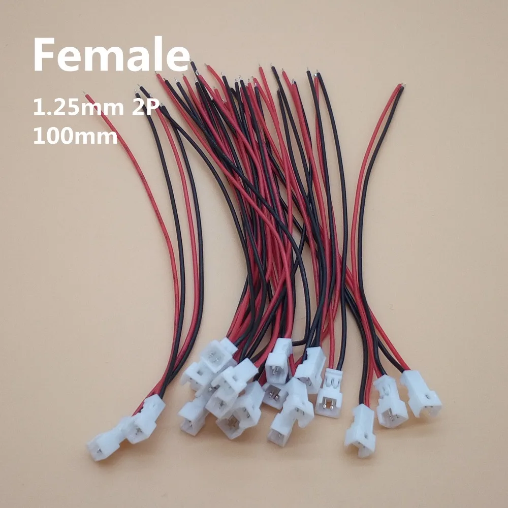 JST1.25 Lot de 20 ensembles de connecteurs mles et femelles Micro JST 1,25  mm à 2 broches avec cbles (2 auto fils - Vvikizy - Cdiscount Bricolage