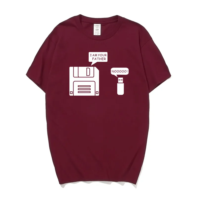 

New USB Floppy Disk I am Your Father T Shirt Men Cotton Short Sleeve Humor Disk T-shirt Casual Camisetas Hombre Mans OS-020