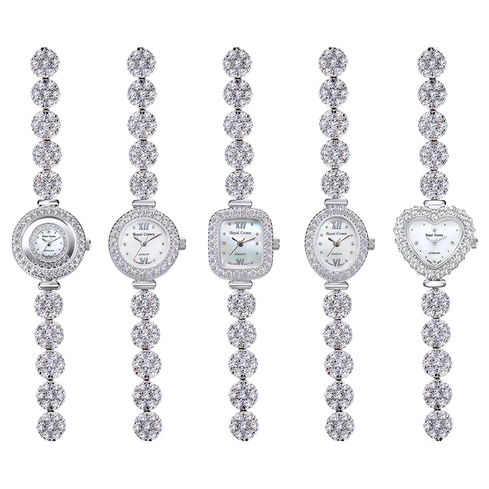 

Royal Crown Italy brand Diamond Jewelry Japan MIYOTA Watch platinum Plum blossom bracelet Korean version female fashion watch