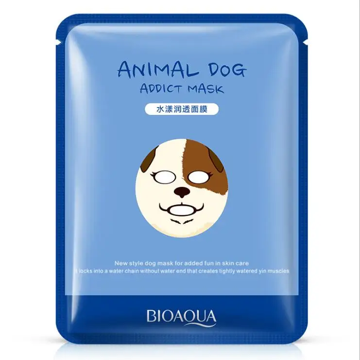 Dog 1 шт Милые Животные Овцы/собаки/панды/Тигра маска для лица Гиалуроновая кислота увлажняющая маска с масляным контролем Корея уход за лицом - Цвет: Dog