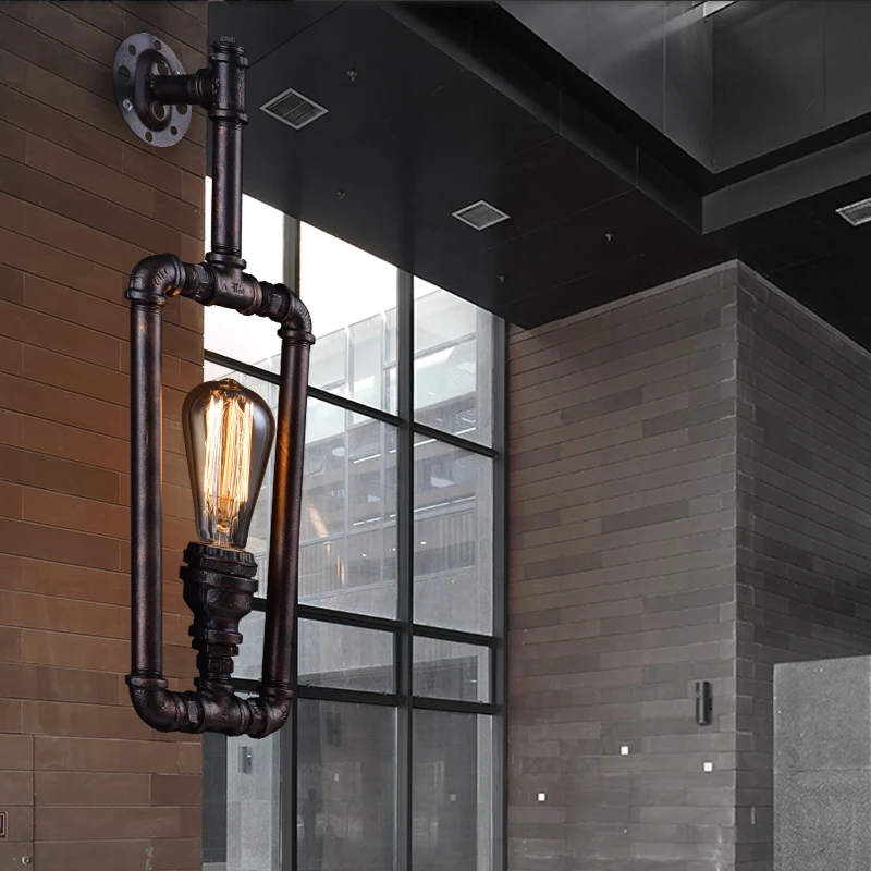 

Vintage industrial creative personality water pipe wall lamp Bar Cafe restaurant dining room living room pub Wall light