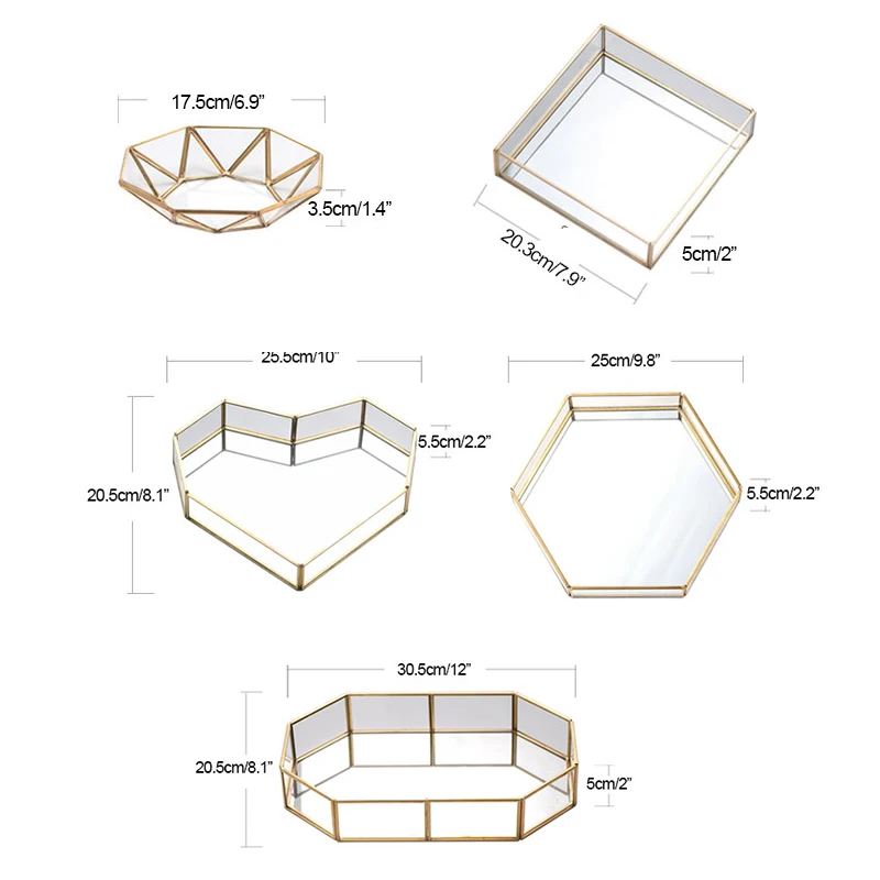 Нордическая металлическая стеклянная тарелка для хранения ювелирных изделий, украшение для женщин, золотой жемчуг, лоток для хранения, десертная тарелка, домашний декор для гостиной, подарок