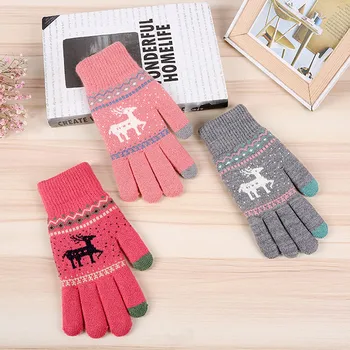 

Cartoon Fawn Glove Women/Men Winter Knitted Gloves Warm Mittens 5 Color